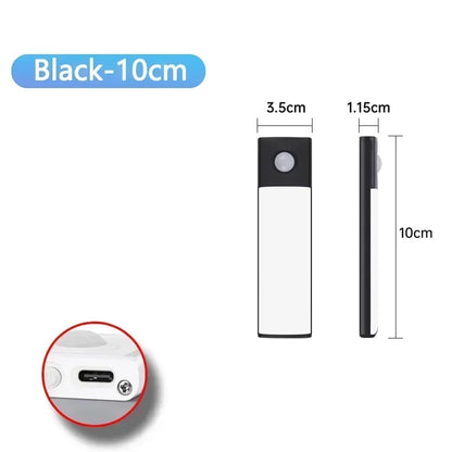 Luz com Sensor de Movimento, LED Recarregável via USB para Cozinha e Guarda-roupa